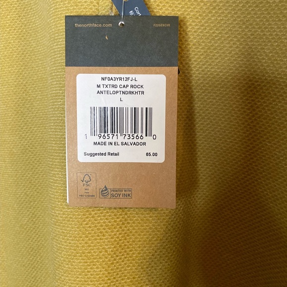 THE NORTH FACE Men's Textured Cap Rock Quarter Zip Pullover NWT Size Large - Picture 4 of 6